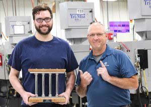 Tyler M - August 2021 August Pillar Among Peers Recipient, Tyler M., pictured with COO Dave Strand